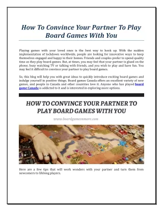 how to convince your partner to play board games