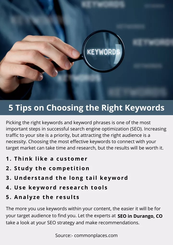 5 tips on choosing the right keywords