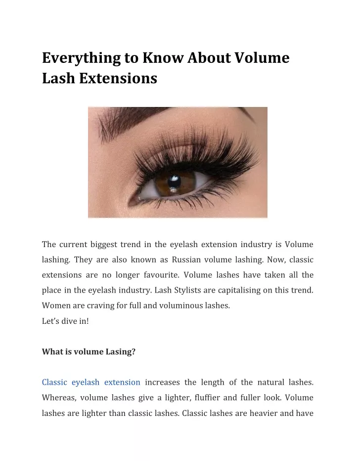 everything to know about volume lash extensions