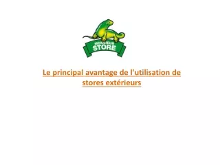 le principal avantage de l utilisation de stores