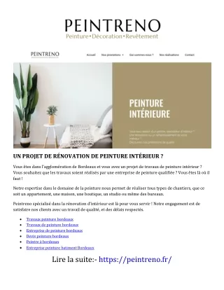 un projet de r novation de peinture int rieur
