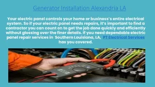 generator installation alexandria la