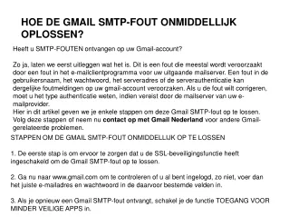 hoe de gmail smtp fout onmiddellijk oplossen