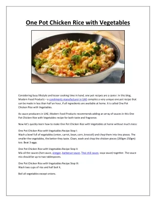 one pot chicken rice with vegetables