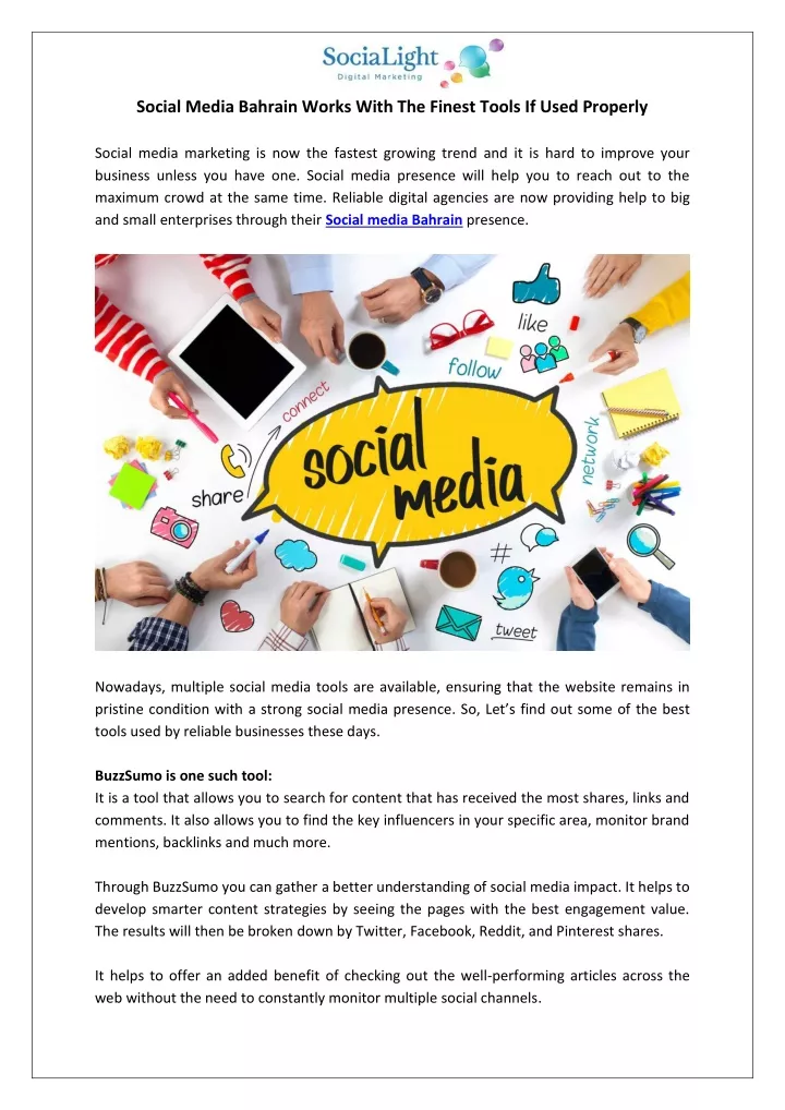 social media bahrain works with the finest tools