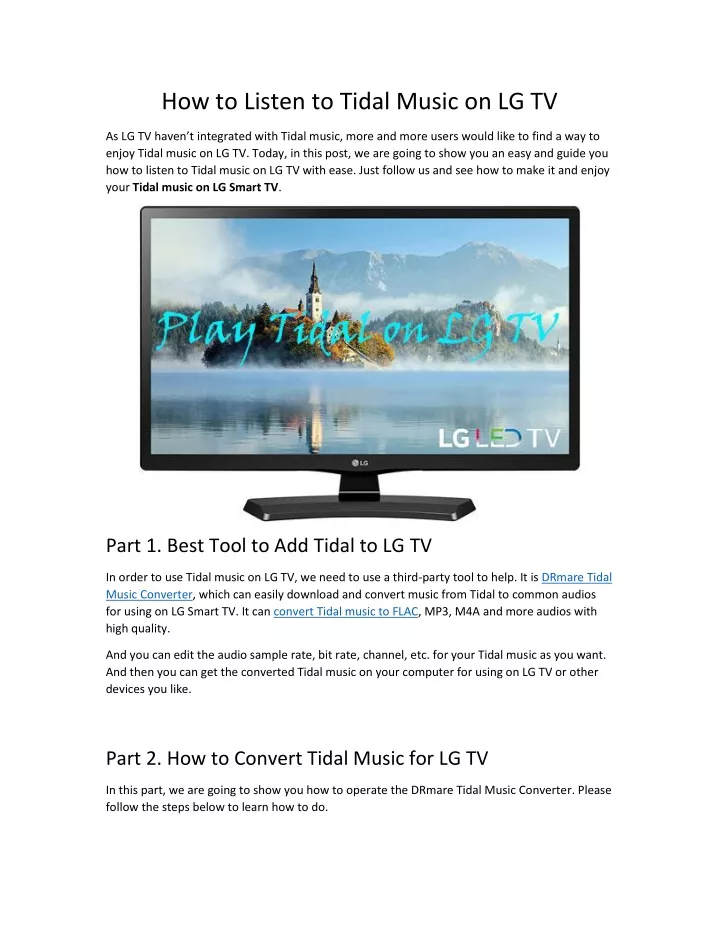 how to listen to tidal music on lg tv