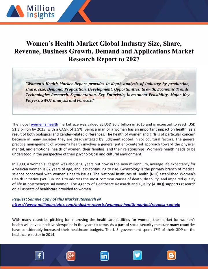 women s health market global industry size share