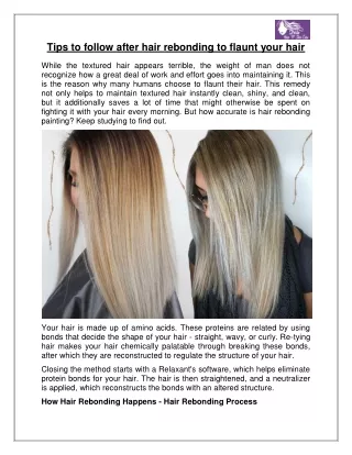 Tips to follow after hair rebonding to flaunt your hair