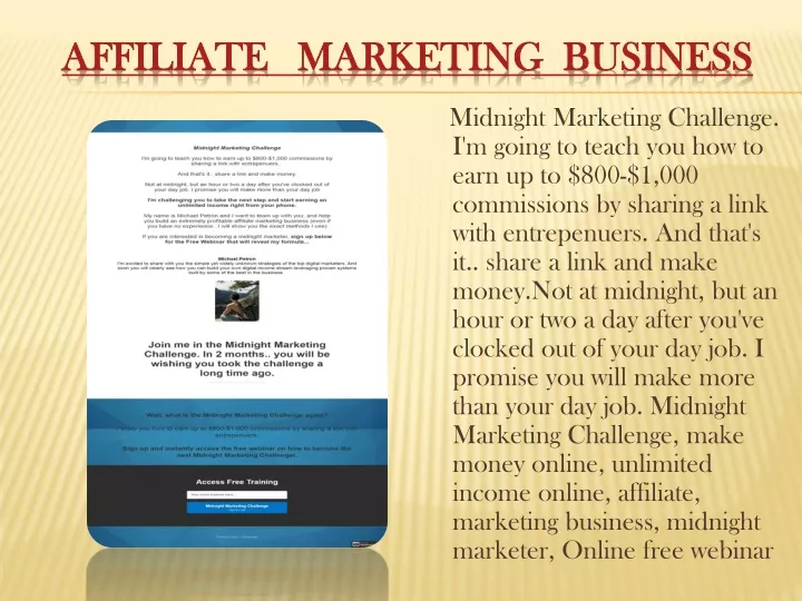 affiliate marketing business