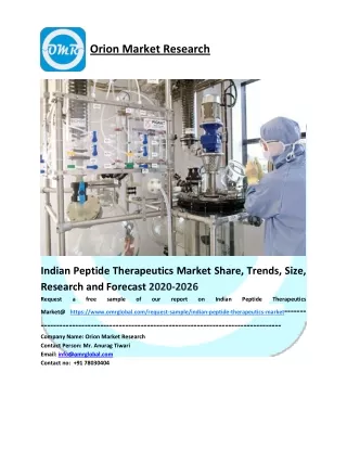 Indian Peptide Therapeutics Market Size, Share, Future Prospects and Forecast 2020-2026