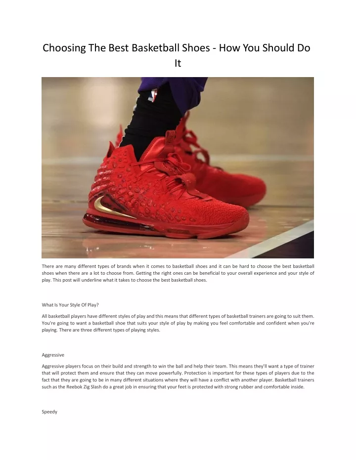 choosing the best basketball shoes how you should
