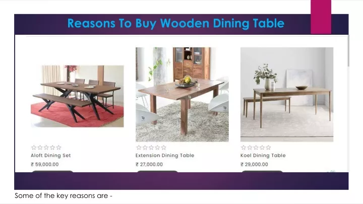 reasons to buy wooden dining table