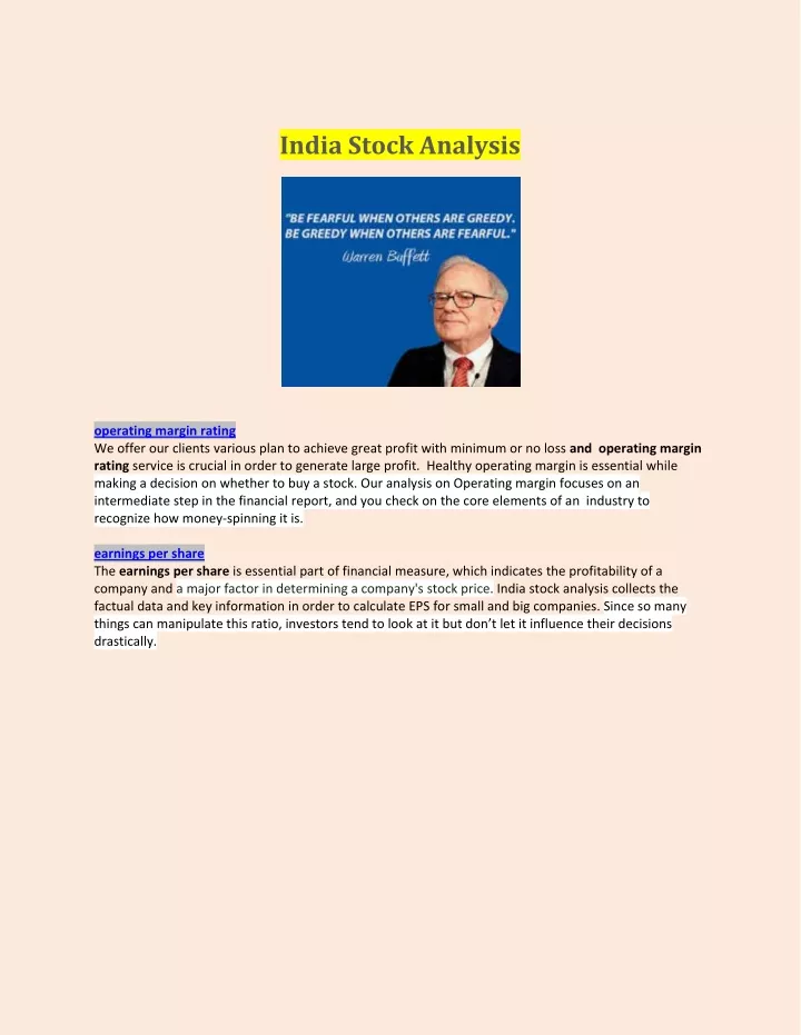 india stock analysis