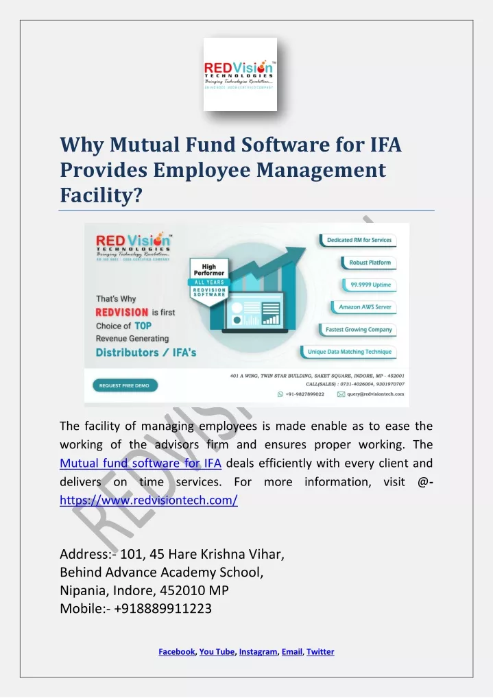 why mutual fund software for ifa provides