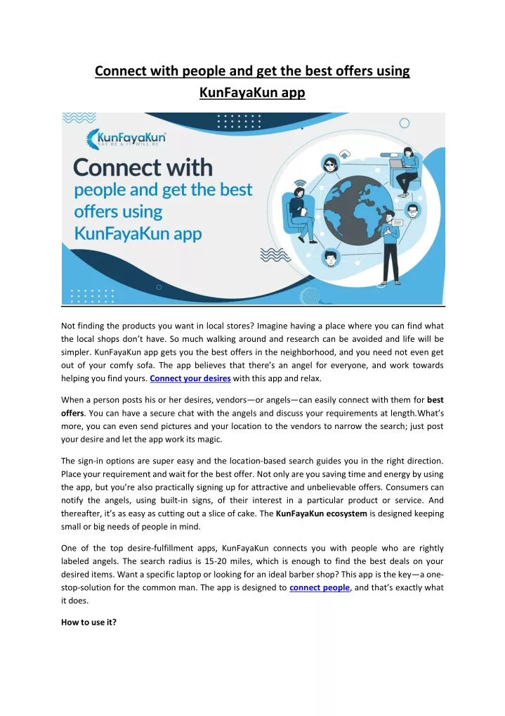 connect with people and get the best offers using