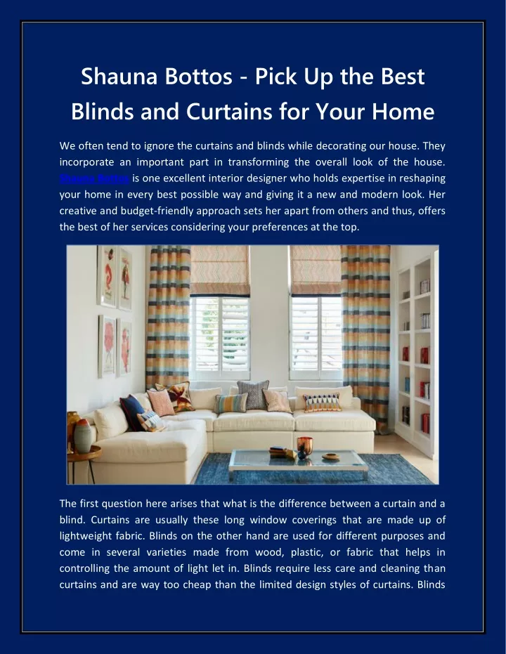 shauna bottos pick up the best blinds