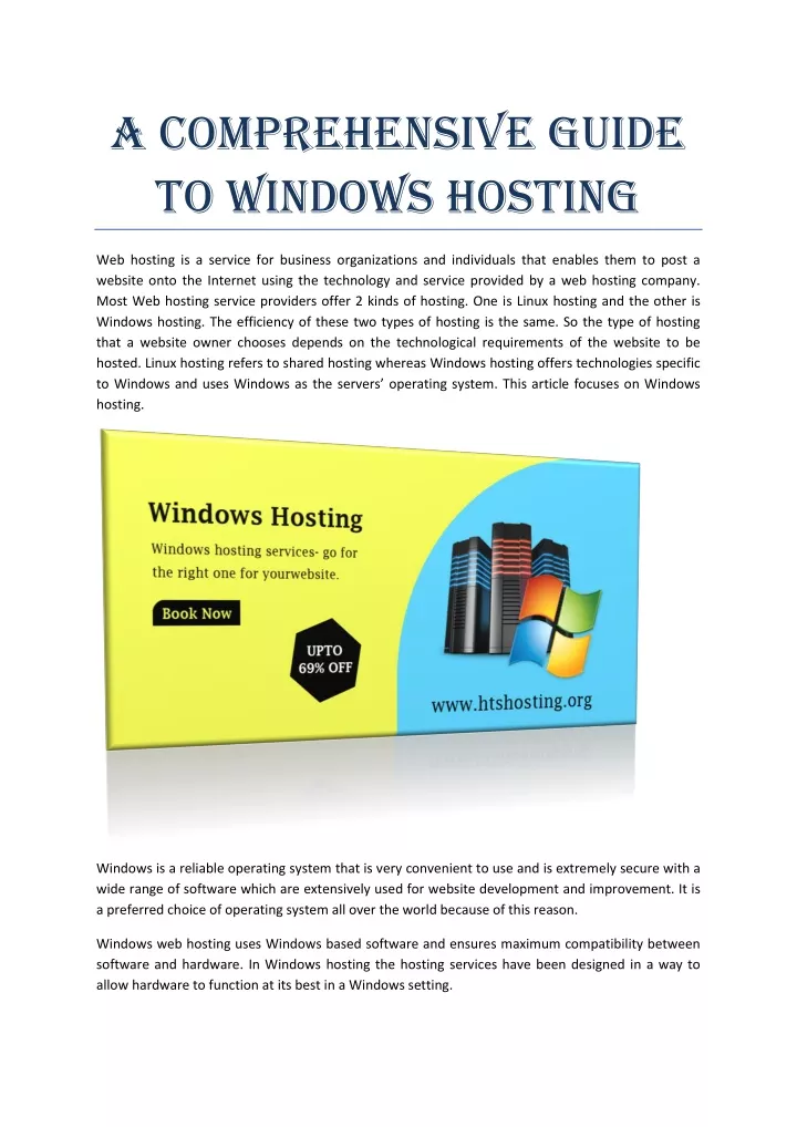 a comprehensive guide to windows hosting