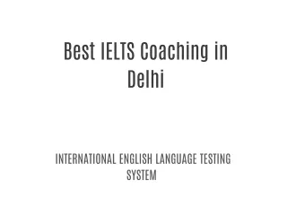 Best IELTS Coaching in Delhi