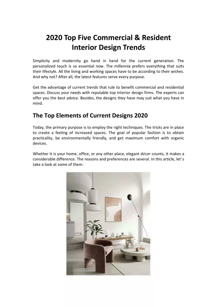 2020 top five commercial resident interior design