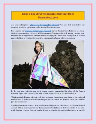 enjoy a beautiful holographic raincoat from