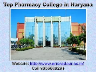 Top Pharmacy College in Haryana - D Pharmacy College - B Pharma Colleges