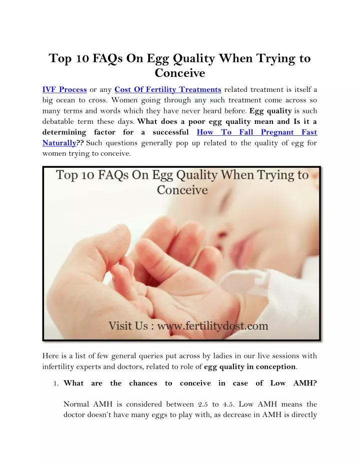 top 10 faqs on egg quality when trying to conceive