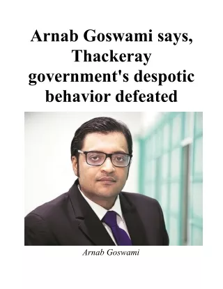 arnab goswami says thackeray government