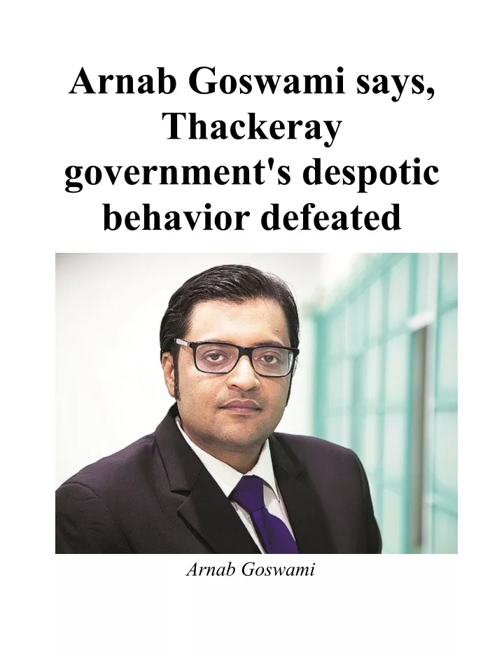 arnab goswami says thackeray government