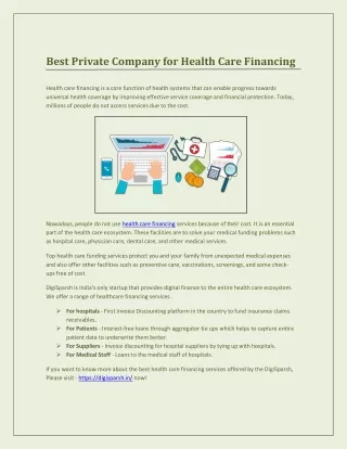 Best Private Company For Health Care Financing