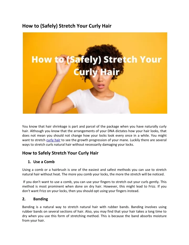 how to safely stretch your curly hair