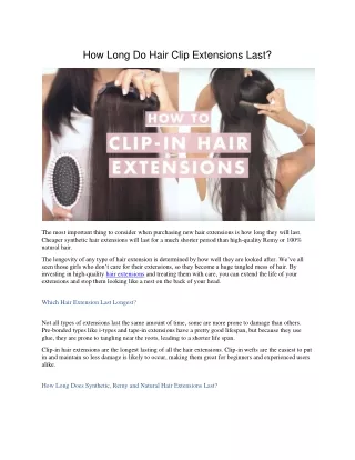 how long do hair clip extensions last