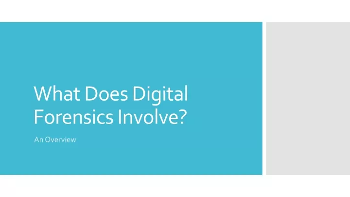 what does digital forensics involve
