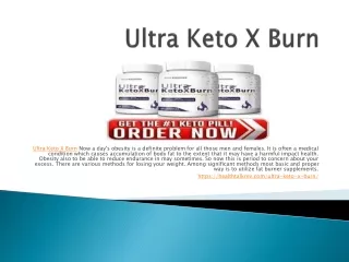 Ultra Keto X Burn - Lose Weight Easily