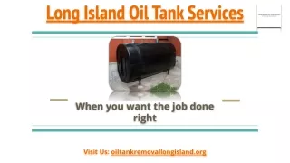 Oil Tank Abandonment Long Island