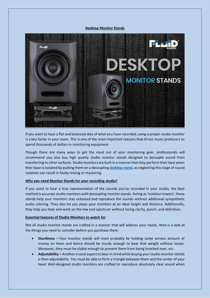 desktop monitor stands