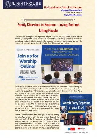Family Churches In Houston
