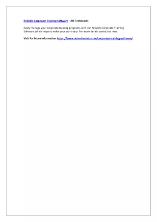 reliable corporate training software