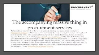 the accompanying massive thing in procurement services