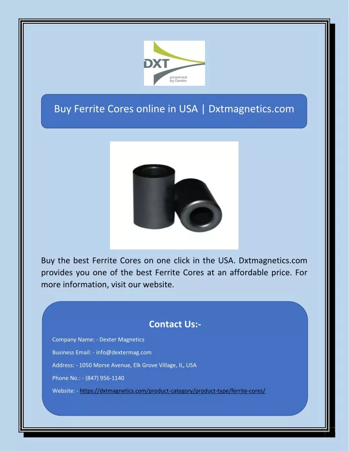 buy ferrite cores online in usa dxtmagnetics com