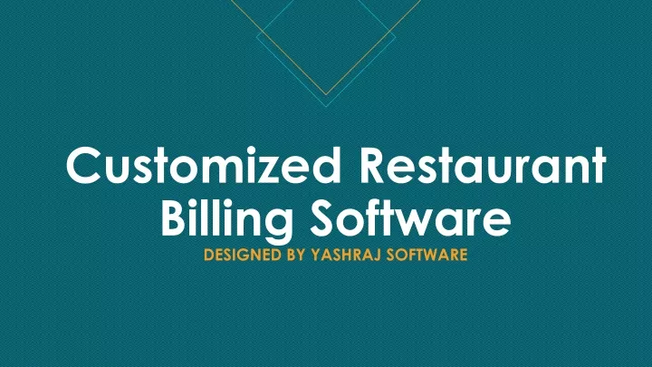 customized restaurant billing software designed by yashraj software