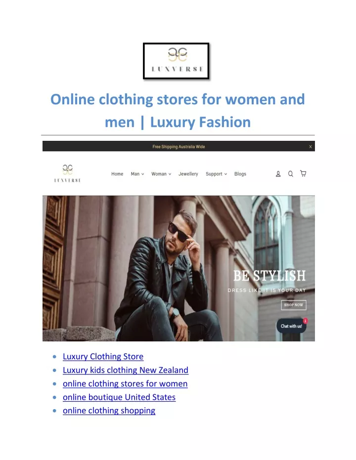 online clothing stores for women and men luxury