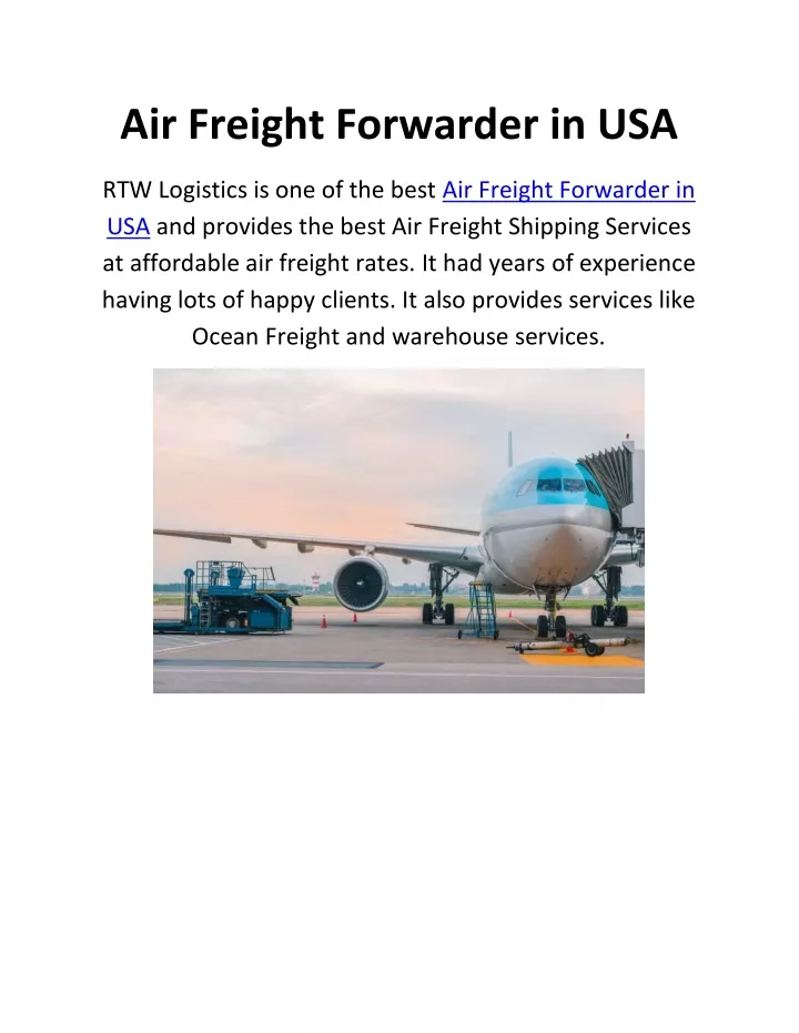 air freight forwarder in usa