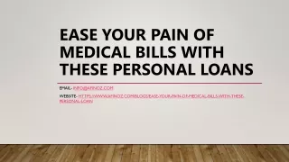 How Ease your pain of Medical Bills with these Personal Loans ?