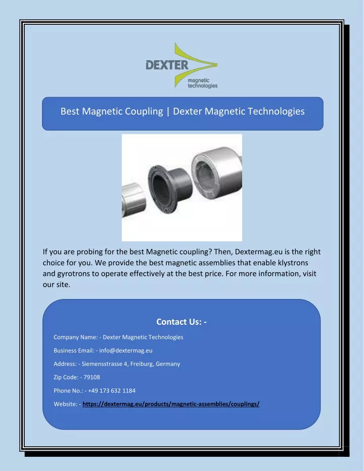 best magnetic coupling dexter magnetic