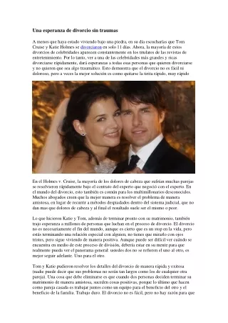 una esperanza de divorcio sin traumas