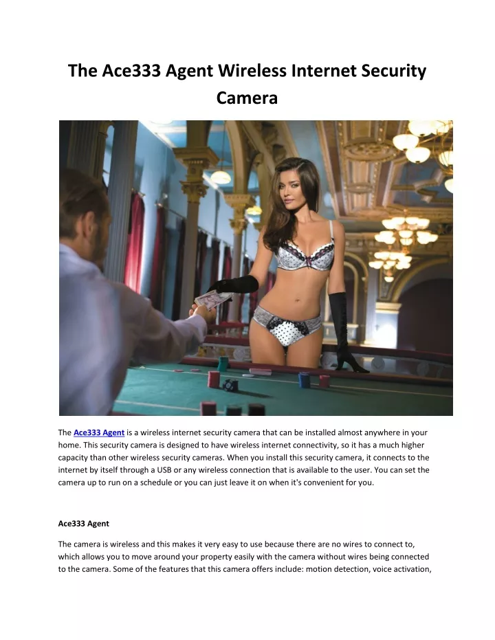 the ace333 agent wireless internet security camera