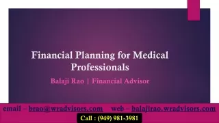 Financial Planning for Medical Professionals