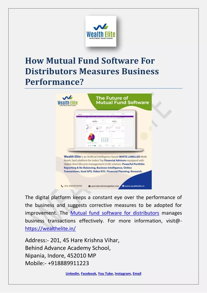 how mutual fund software for distributors