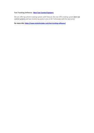 taxi tracking software best taxi control systems