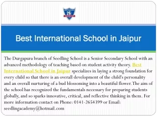best international school in jaipur